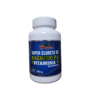 Super Cloreto P.A com Vitamina D 120 caps 500mg