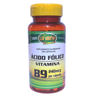 Vitamina B9 - Ácido Fólico 60 caps 500mg