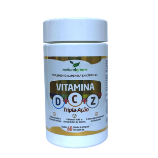 Vitamina Tripla Ação D,C e Z 60 caps