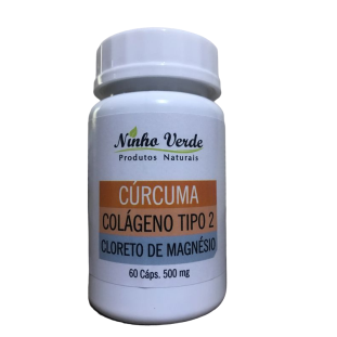 Cúrcuma, Colágeno Tipo 2 e Cloreto 60 caps 500mg