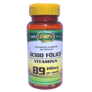 Vitamina B9 - Ácido Fólico 60 caps 500mg
