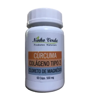 Cúrcuma, Colágeno Tipo 2 e Cloreto 60 caps 500mg