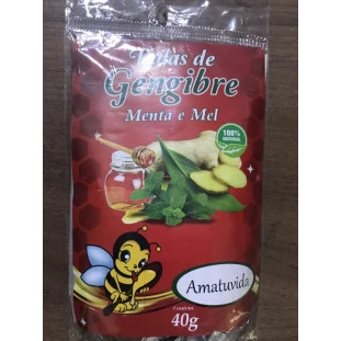 Balas de Gengibre com Menta e Mel 40g